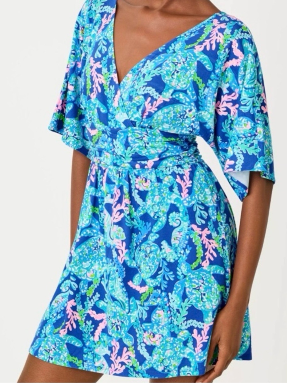 NWT Lilly Pulitzer XL Parigi Skort Romper “Corsica Blue Turtle Villa” - Picture 2 of 8